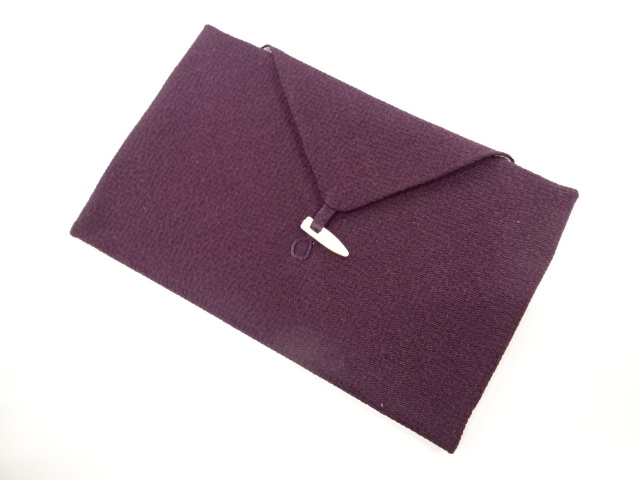 JAPANESE KIMONO / ANTIQUE FUKUSA WITH BOARD / SILK / CHIRIMEN